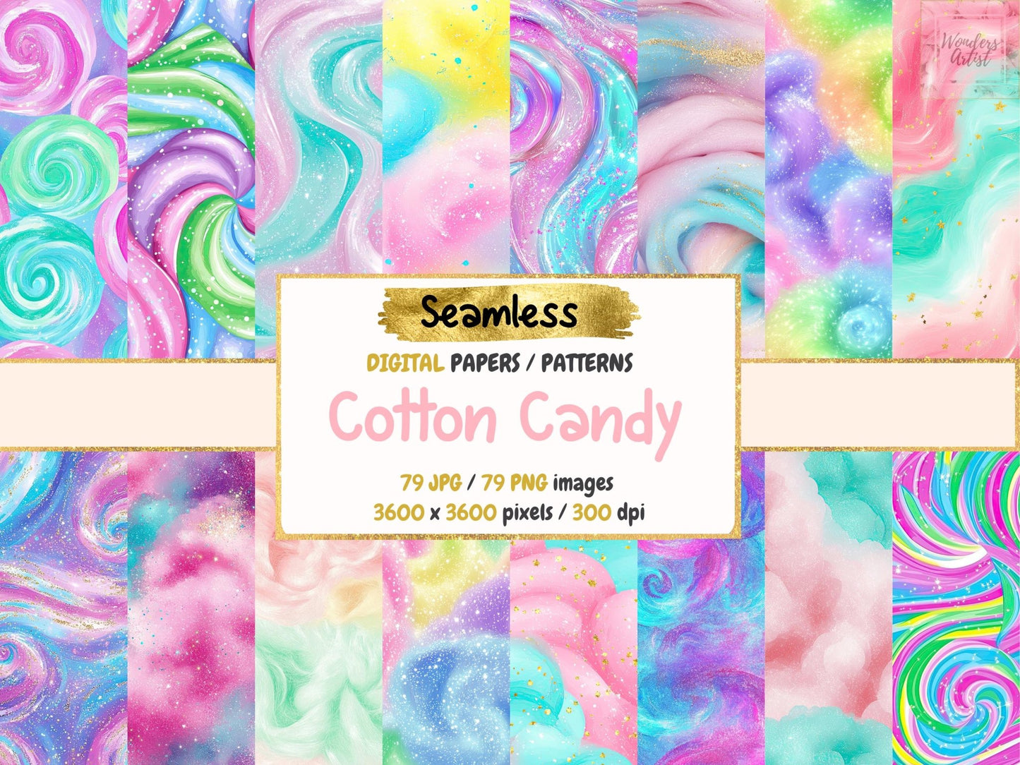 Cotton Candy Seamless Digital Paper - High - Quality Instant Digital Download for Creative Projects