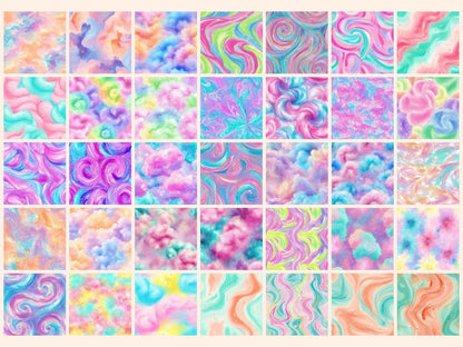 Cotton Candy Seamless Digital Paper Candy Floss Pattern - Wonders Artist