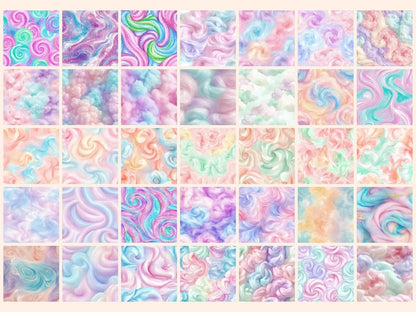 Cotton Candy Seamless Digital Paper Candy Floss Pattern - Wonders Artist