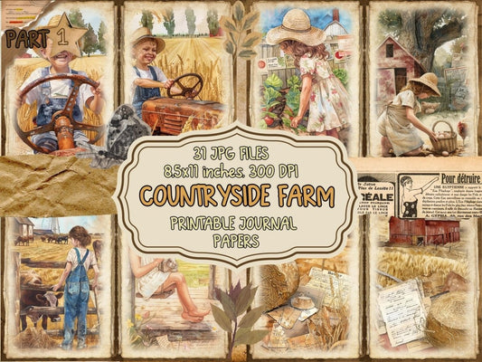 Countryside Farm Journal Pages Barnyard Stationery - Wonders Artist
