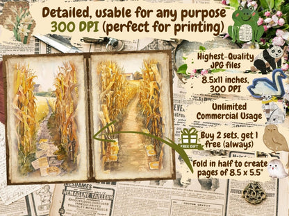 Countryside Farm Journal Pages (P2) Barnyard Stationery - Wonders Artist