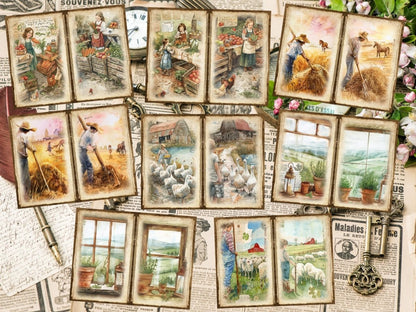 Countryside Farm Journal Pages (P4) Barnyard Stationery - Wonders Artist