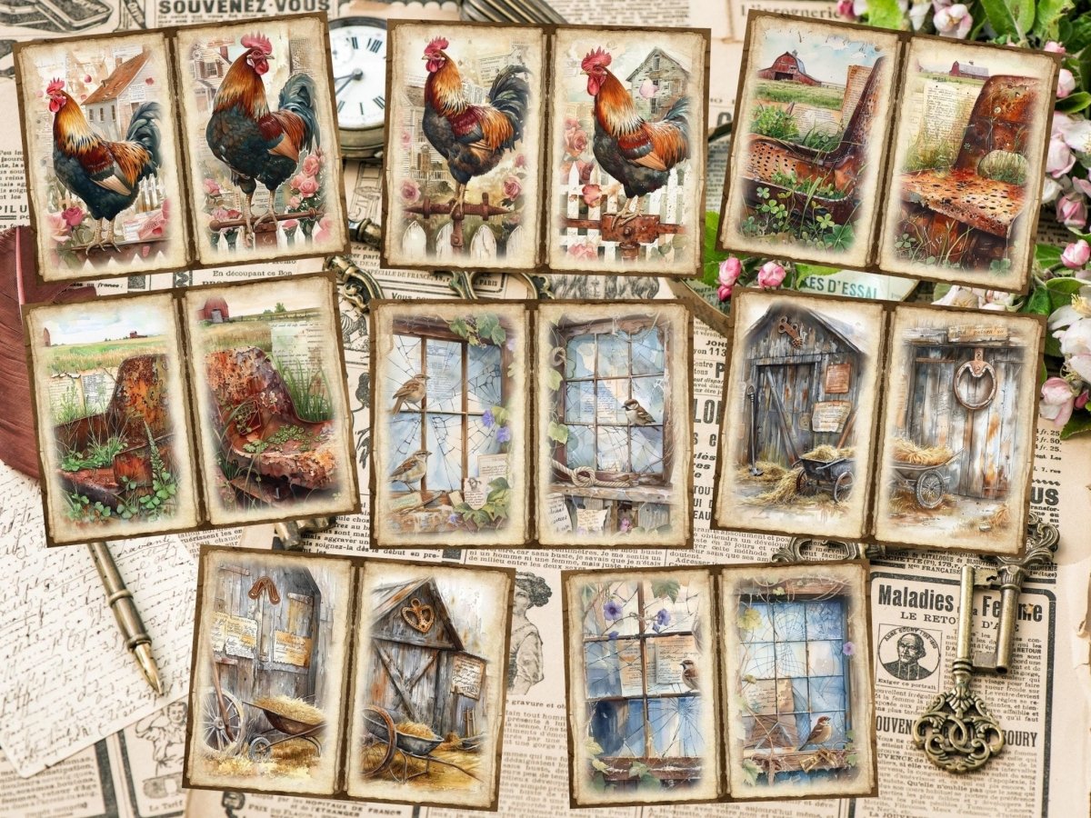 Countryside Farm Journal Pages (P7) Barnyard Stationery - Wonders Artist