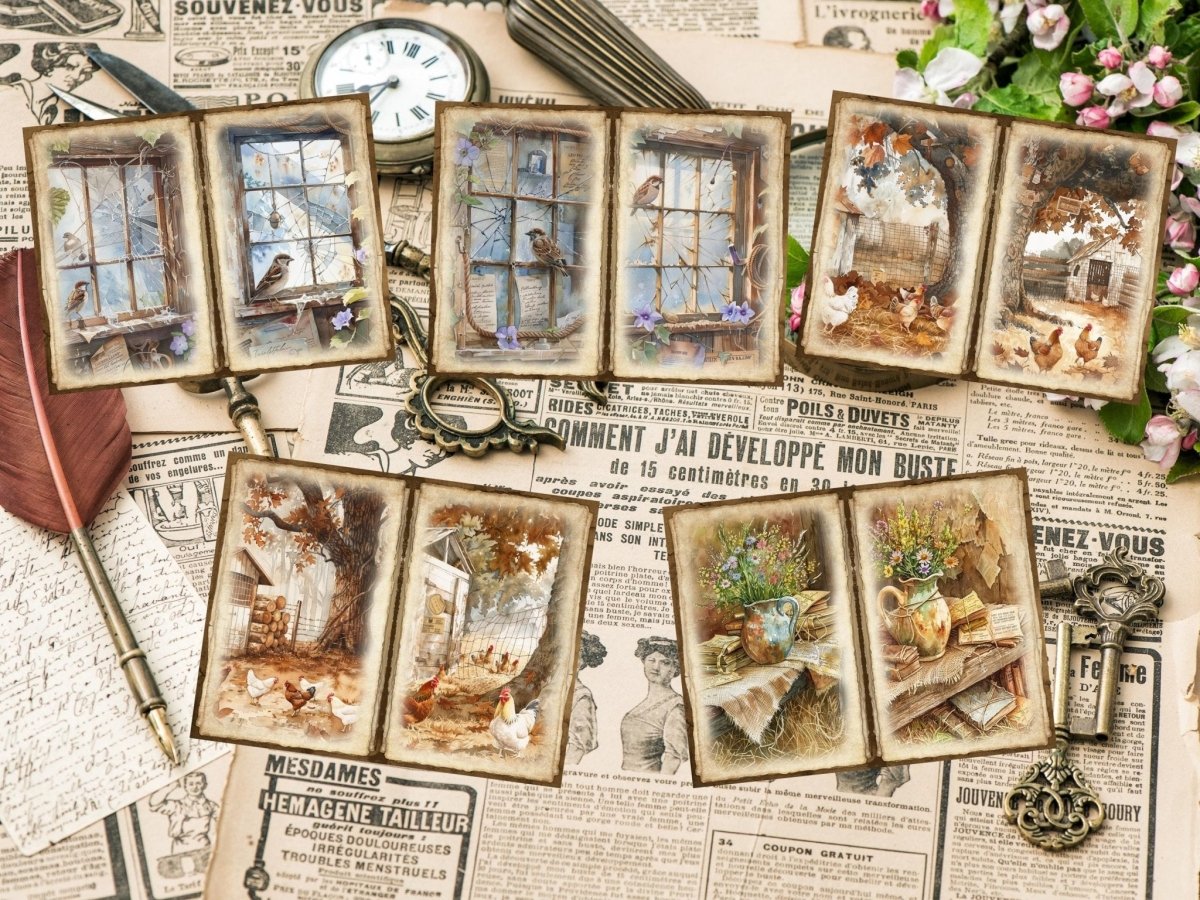 Countryside Farm Journal Pages (P7) Barnyard Stationery - Wonders Artist