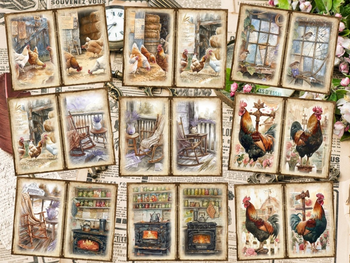 Countryside Farm Journal Pages (P7) Barnyard Stationery - Wonders Artist