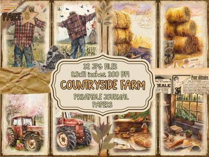 Countryside Farm Journal Pages (P8) Barnyard Stationery - Wonders Artist