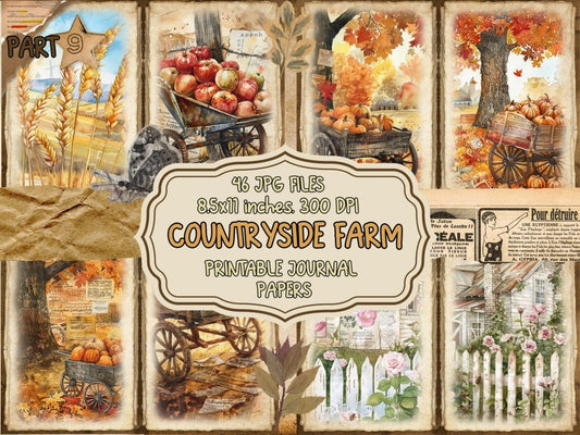 Countryside Farm Journal Pages (P9) Barnyard Stationery - Wonders Artist