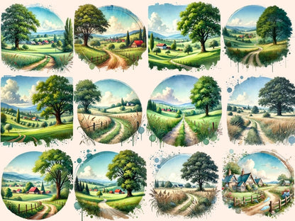 Countryside Landscapes (P2) Clipart cottagecore clipart - Wonders Artist