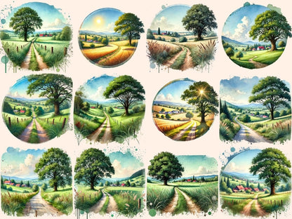 Countryside Landscapes (P2) Clipart cottagecore clipart - Wonders Artist