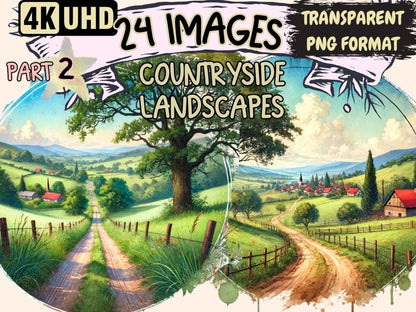 Countryside Landscapes (P2) Clipart cottagecore clipart - Wonders Artist