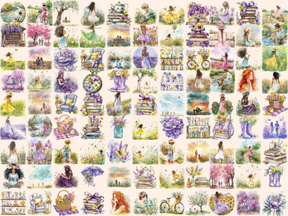 Countryside Spring Watercolor Clipart Country Spring Art - Wonders Artist