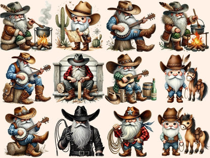 Cowboy Gnomes Clipart Cowboy clip art - Wonders Artist
