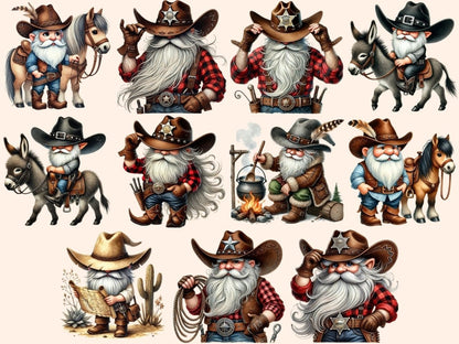 Cowboy Gnomes (P2) Clipart Cowboy clip art - Wonders Artist
