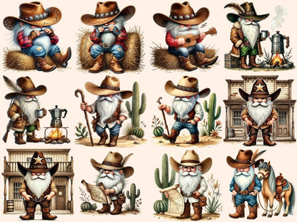 Cowboy Gnomes (P2) Clipart Cowboy clip art - Wonders Artist