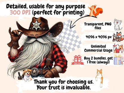 Cowboy Gnomes (P2) Clipart Cowboy clip art - Wonders Artist