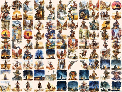 Cowboy Watercolor Clipart cowboy art - Wonders Artist