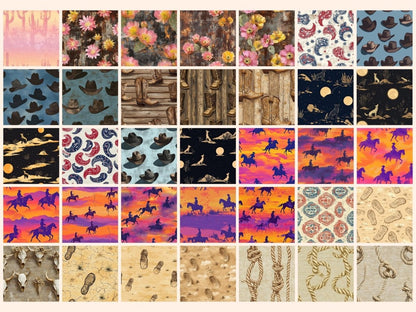 Cowboys #1 Seamless Digital Paper Country Digital Art - Wonders Artist