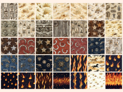 Cowboys #2 Seamless Digital Paper Country Digital Art - Wonders Artist