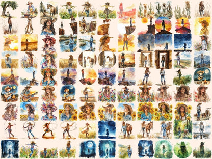 Cowgirls Watercolor Clipart cowgirl clipart - Wonders Artist