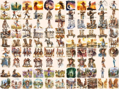 Cowgirls Watercolor Clipart cowgirl clipart - Wonders Artist