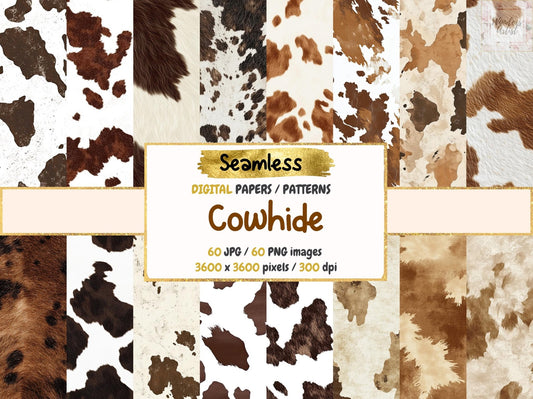 Cowhide Seamless Digital Paper - High - Quality Instant Digital Download for Creative Projects