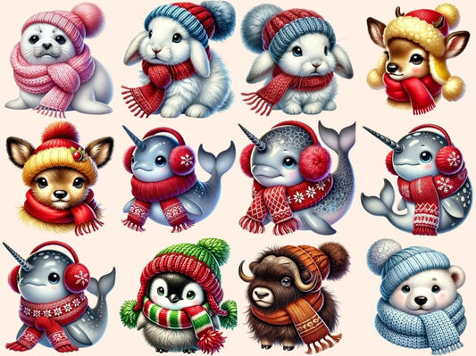 Pohodlná arktická zvířata clipart