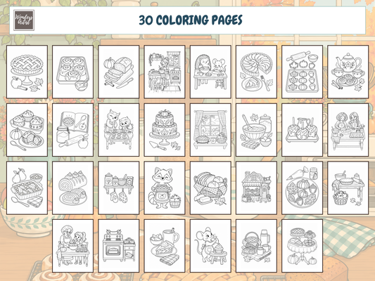 Cozy Autumn Baking Coloring Book