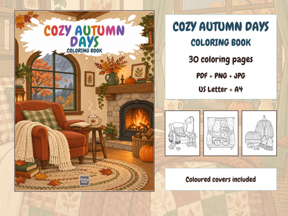 Cozy Autumn Days Coloring Book — bundle preview