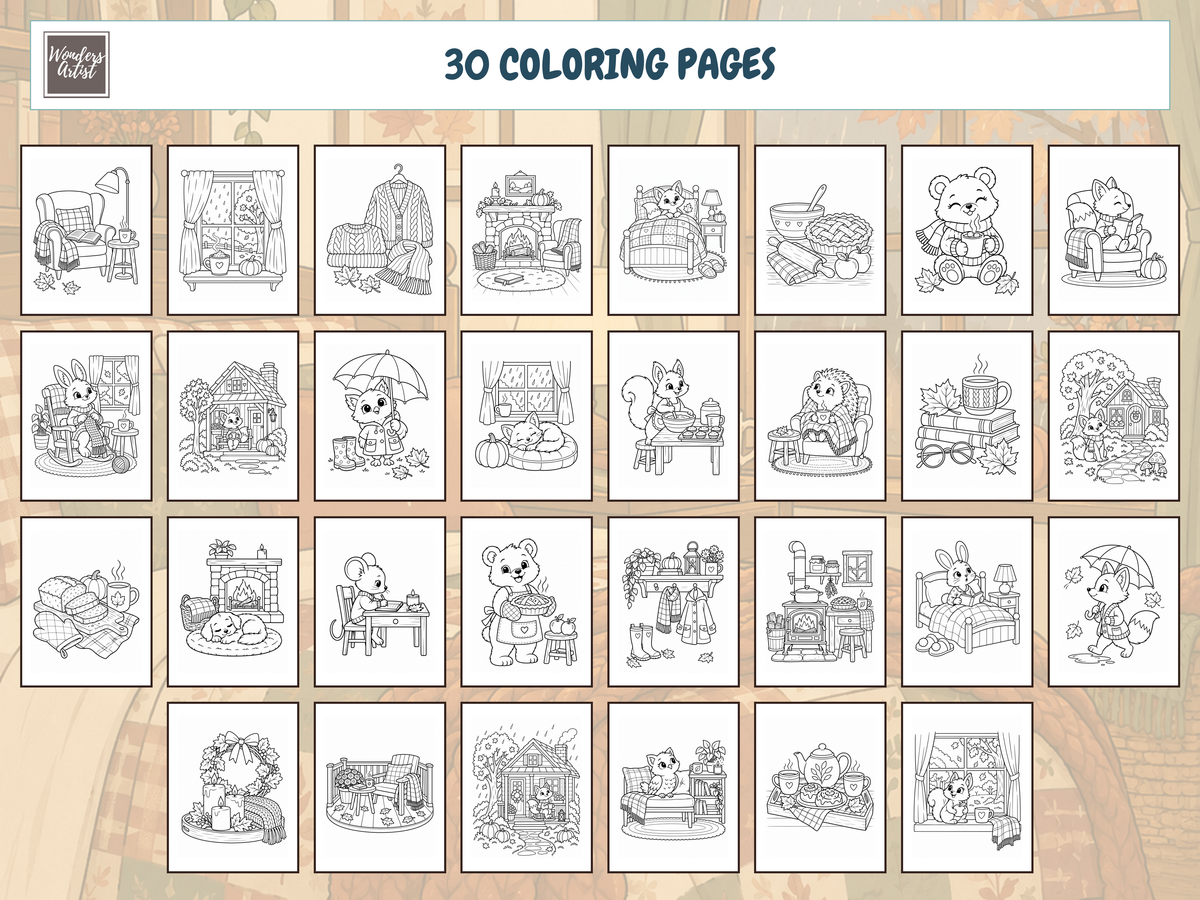 Cozy Autumn Days Coloring Book — preview 2