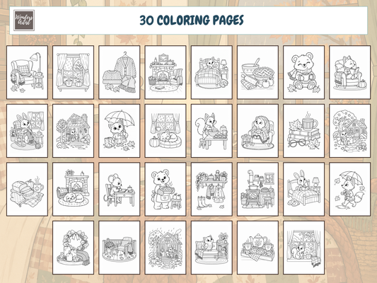 Cozy Autumn Days Coloring Book