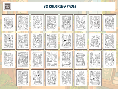 Cozy Bookshops Coloring Book — preview 2