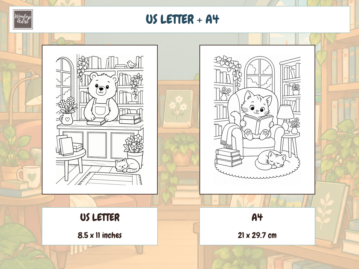 Cozy Bookshops Coloring Book — preview 4
