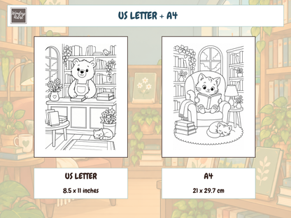 Cozy Bookshops Coloring Book — preview 4