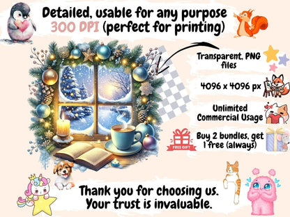 Cozy Christmas Afternoon Clipart christmas afternoon - Wonders Artist