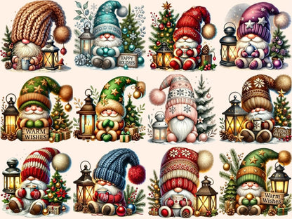 Cozy Christmas Gnomes (P2) Clipart Christmas Gnome Art - Wonders Artist