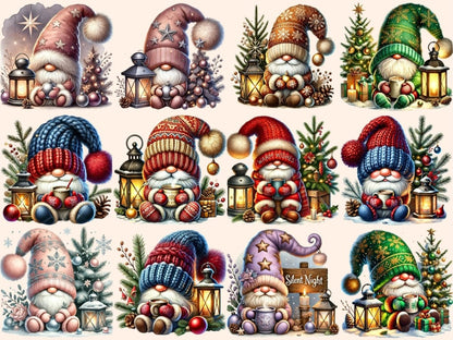 Cozy Christmas Gnomes (P2) Clipart Christmas Gnome Art - Wonders Artist