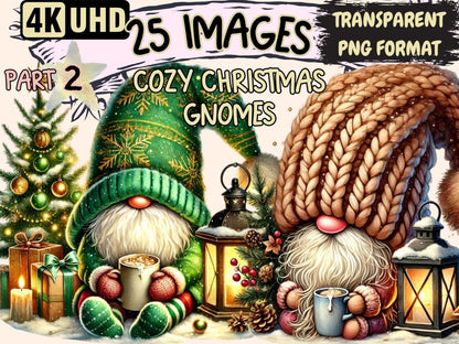 Cozy Christmas Gnomes (P2) Clipart Christmas Gnome Art - Wonders Artist