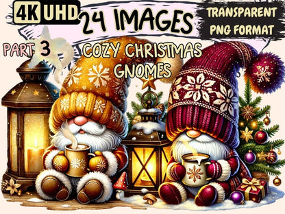 Cozy Christmas Gnomes (P3) Clipart Christmas Gnome Art - Wonders Artist