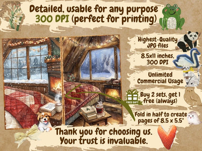 Cozy Christmas Journal Pages (P1) Christmas Ephemera - Wonders Artist