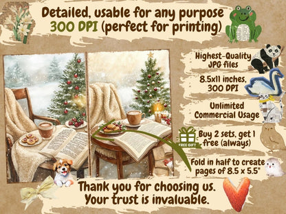 Cozy Christmas Journal Pages (P5) Christmas Ephemera - Wonders Artist