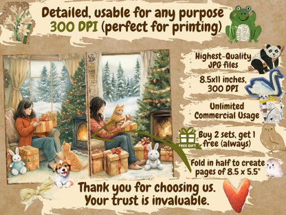 Cozy Christmas Journal Pages (P7) Christmas Ephemera - Wonders Artist