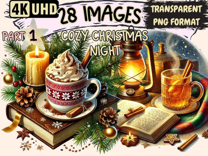 Cozy Christmas Night Clipart Christmas Clipart - Wonders Artist