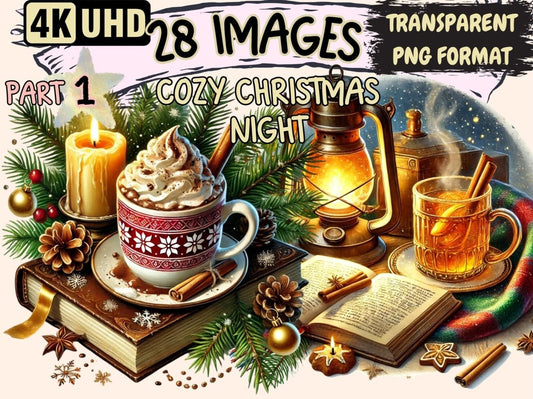 Cozy Christmas Night Clipart Christmas Clipart - Wonders Artist