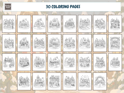 Cozy Christmas Village Coloring Book — preview 2
