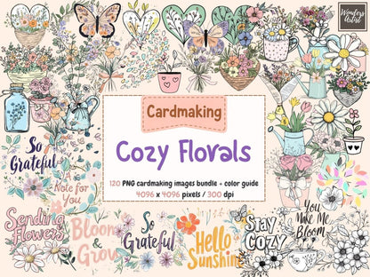 Cozy Florals Cardmaking Clipart cardmaking clipart - Wonders Artist