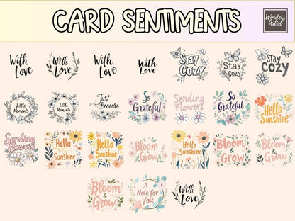 Cozy Florals Cardmaking Clipart cardmaking clipart - Wonders Artist