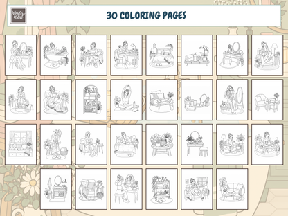 Cozy Girl Self-Care Coloring Book — preview 2