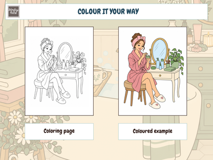 Cozy Girl Self-Care Coloring Book — preview 3