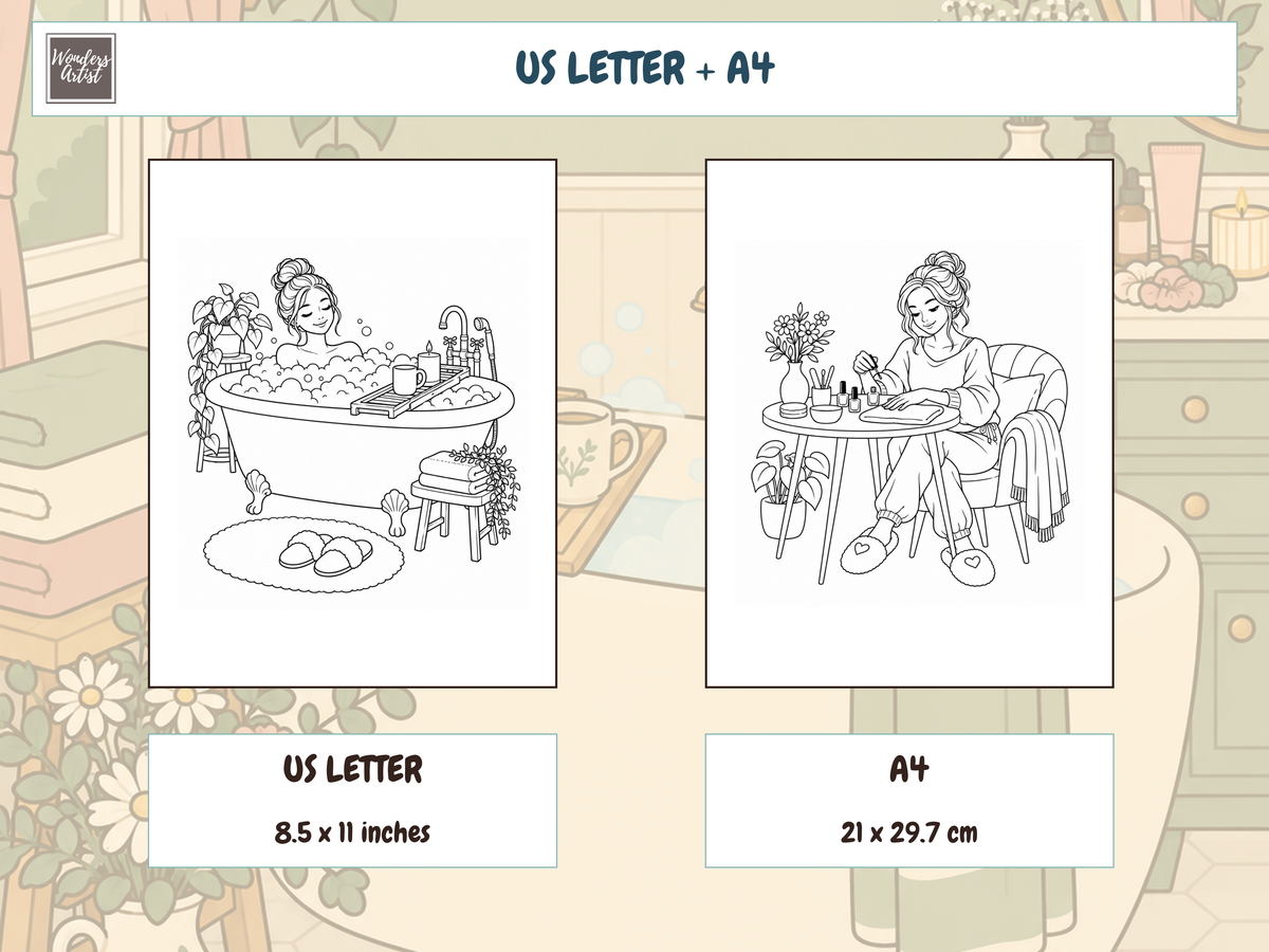 Cozy Girl Self-Care Coloring Book — preview 4