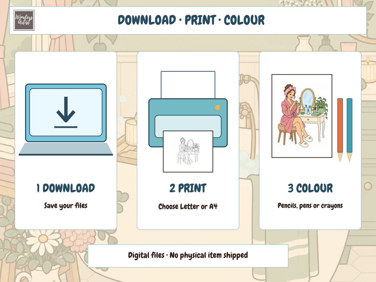 Cozy Girl Self-Care Coloring Book — preview 6